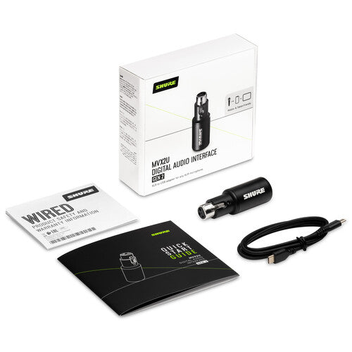 Shure MVX2U Gen 2 (XLR 至 USB-C 數碼音訊介面 / audio interface)