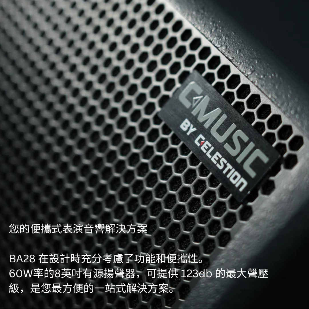 C-MUSIC BA28 Busking 套裝:便攜式全功能喇叭 + 2支 U302 wireless mic