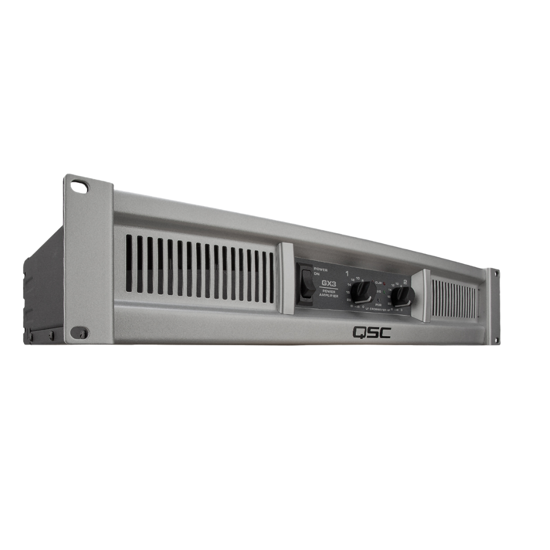QSC GX3 2-channel power amplifier (300W @ 8 ohm per channel)