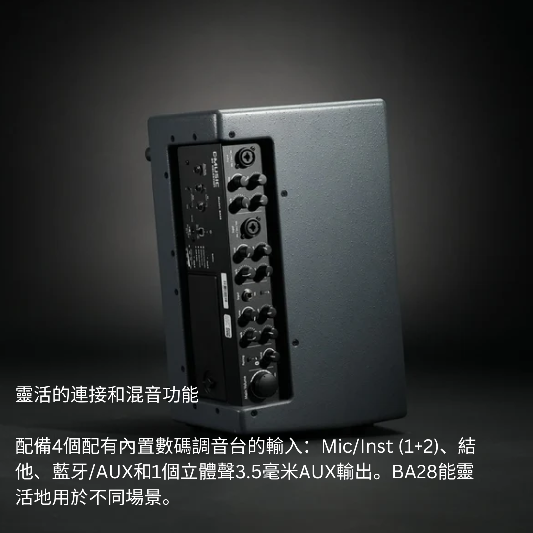 C-MUSIC BA28 Busking 套裝:便攜式全功能喇叭 + 2支 U302 wireless mic