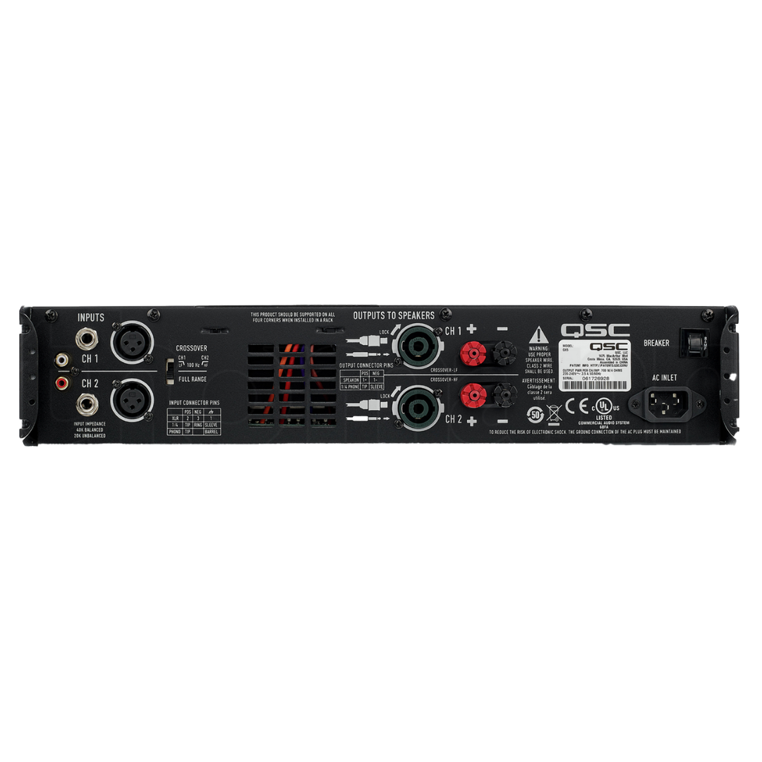 QSC GX5 2-channel power amplifier (500W @ 8 ohm per channel)