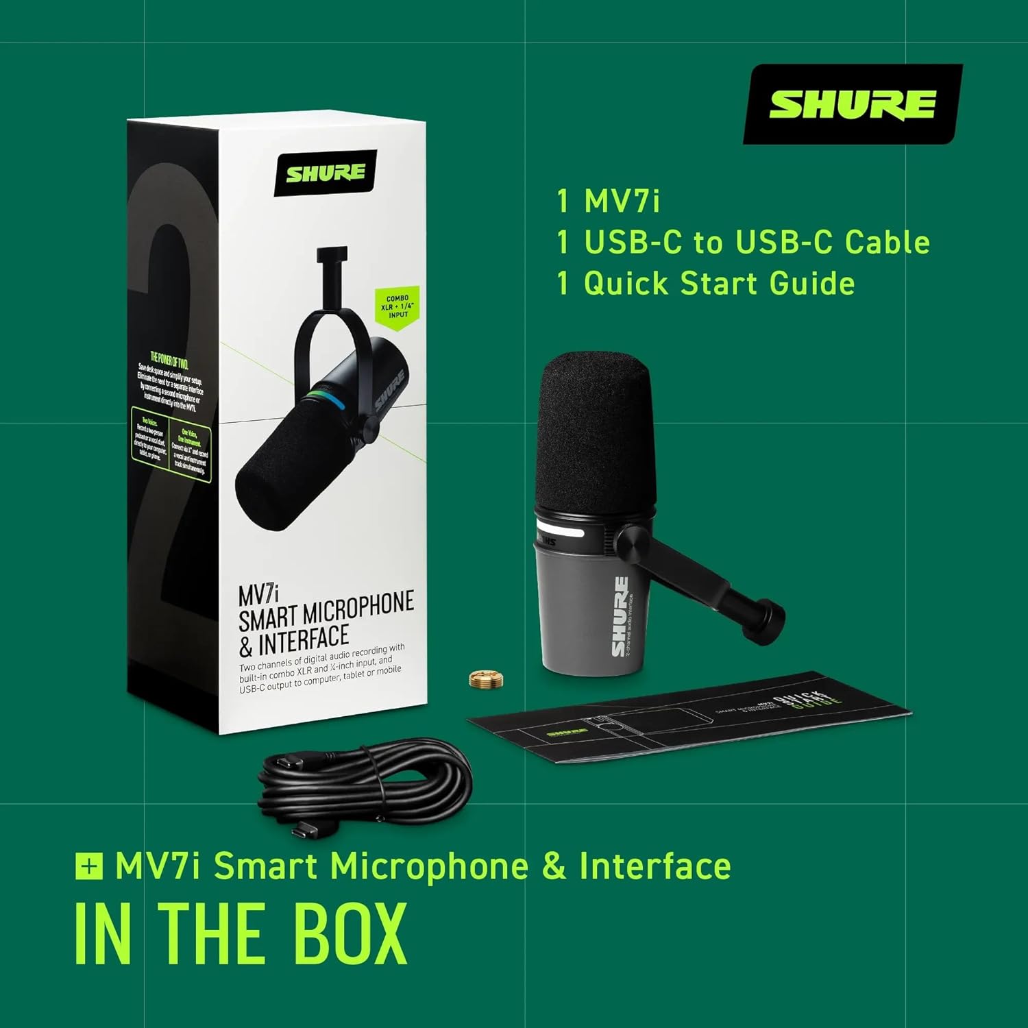 Shure MV7i 智能雙通道錄音咪高峰