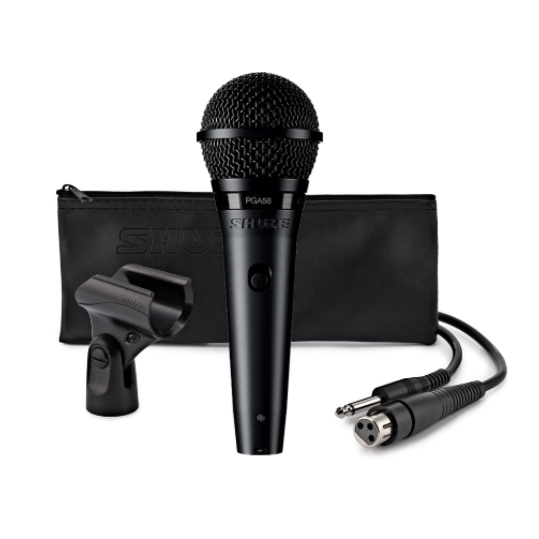 SHURE PGA58-QTR 動圈人聲咪高峰 (有開關 及 6.3mm jack 咪線)