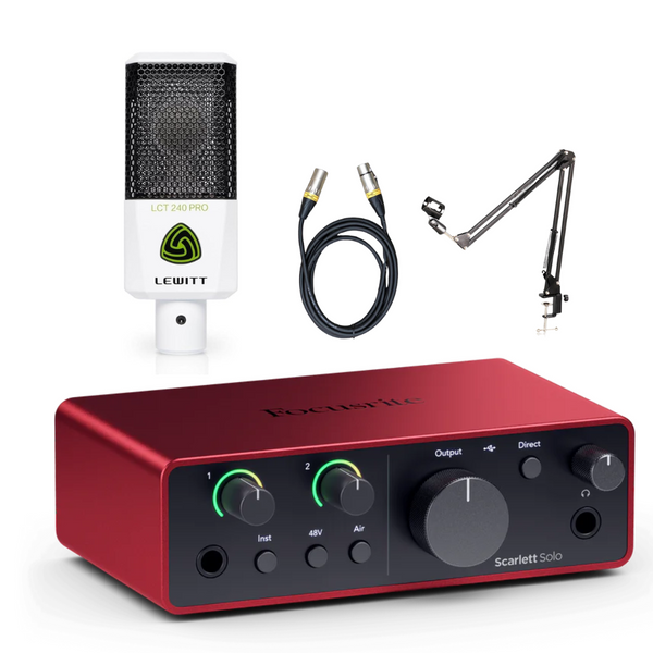 Lewitt LCT 240 PRO (白色) 電腦錄音套裝, 包括 Focusrite Scarlett Solo interface, 綫材, 咪架 Lewitt LCT 240 PRO (白色) 電腦錄音套裝, 包括 Focusrite Scarlett Solo interface, 綫材, 咪架