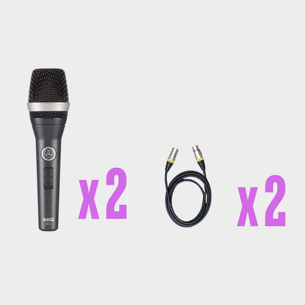 夾Band 超值套裝:2支 AKG D5S 人聲手持咪 + 2條咪線 (5米) 夾Band 超值套裝:2支 AKG D5S 人聲手持咪 + 2條咪線 (5米)