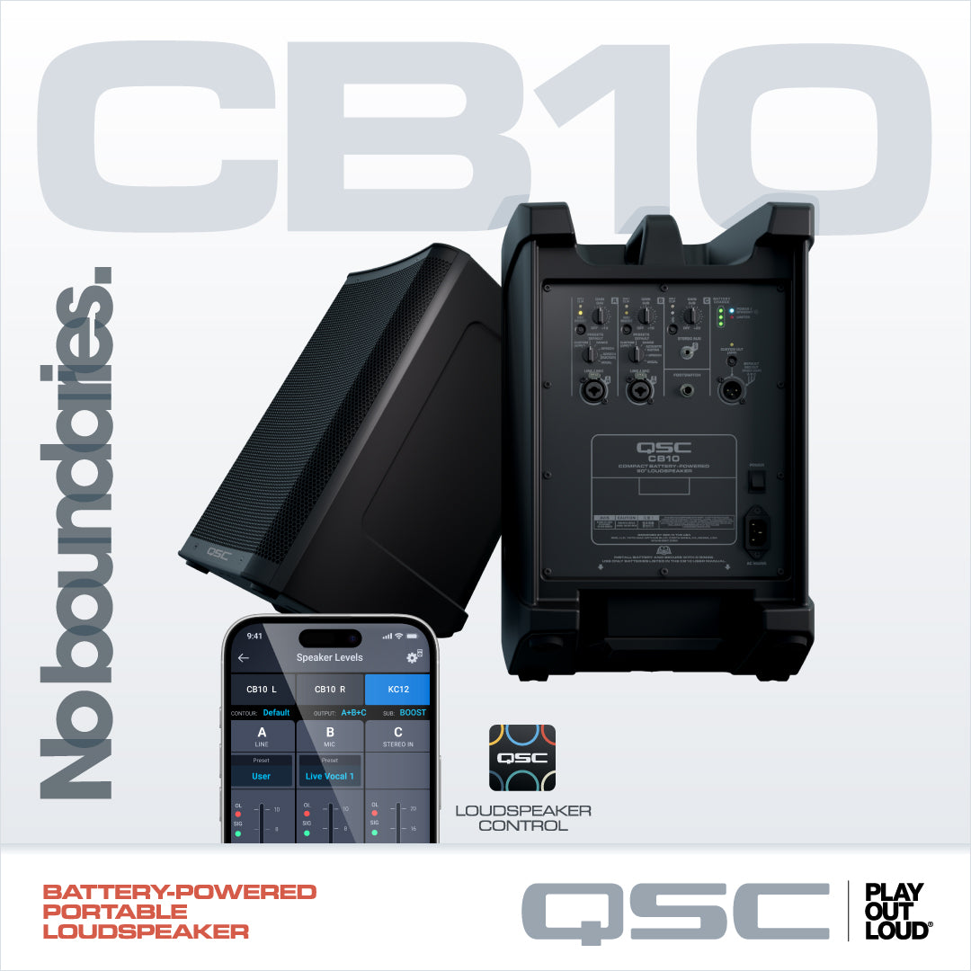 QSC CB10 專業級行動藍牙喇叭:127dB 震撼聲壓,12 小時強勁續航,街頭表演 Busking 與派對最強音響(原廠 6 年保固)