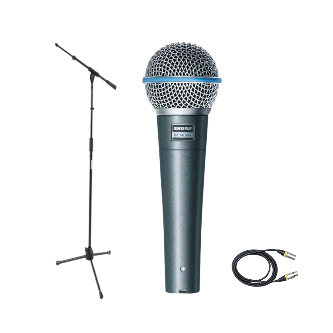 Shure Beta 58A 套裝,包括: (SH-TRIPODSTANDTBM) 座地咪架 mic stand + XLR 咪線