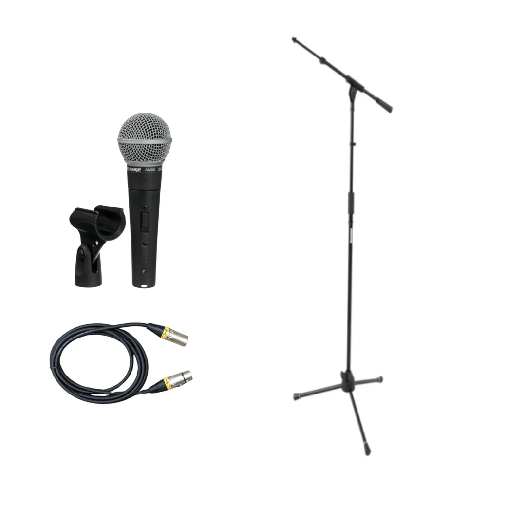 Shure SM58-S 套裝,包括: (SH-TRIPODSTANDTBM) 座地咪架 mic stand + XLR 咪線