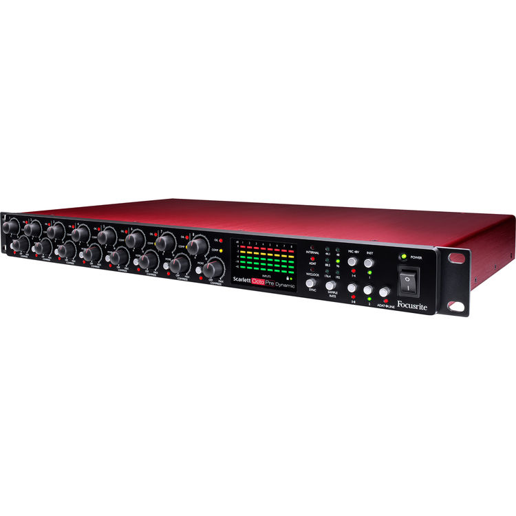 Focusrite Scarlett OctoPre Dynamic (Eight-channel mic pre with A-D/D-A conversion and analogue compression)