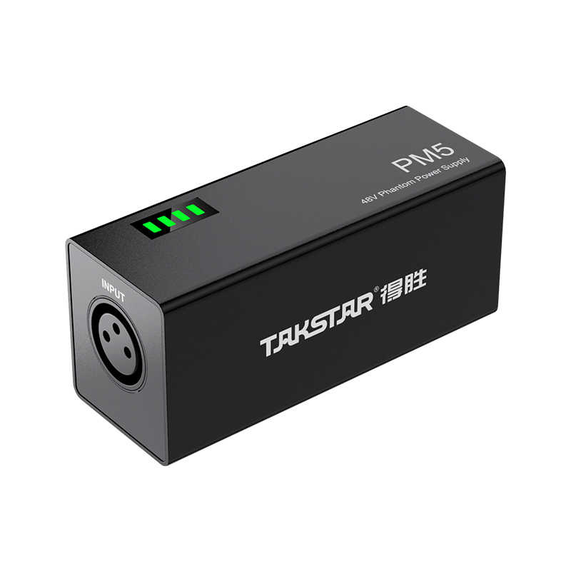 Takstar PM5 (Gen 2) 48V Phantom Power Supply 可充電幻象電源｜USB-C 充電｜適用 XLR 電容咪高峰