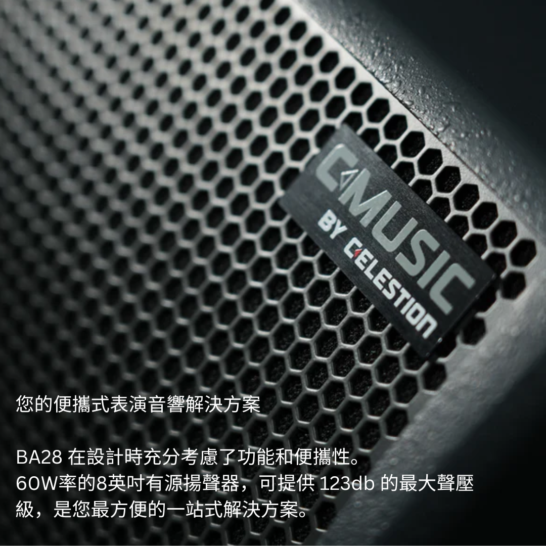 C-MUSIC BA28 Busking 套裝：便攜式全功能喇叭 + 2支 U302 wireless mic