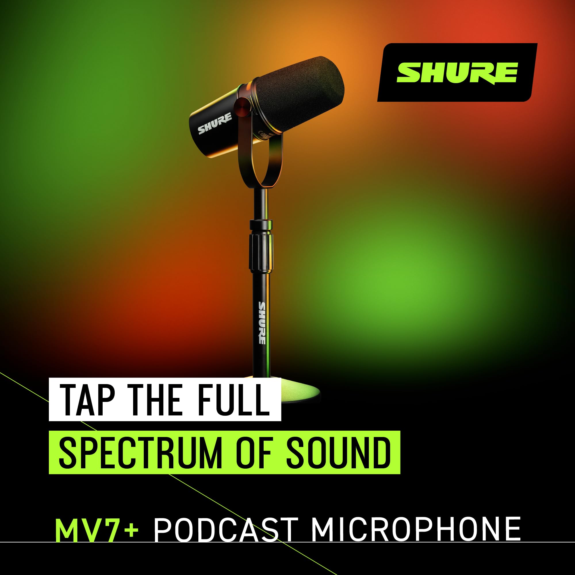 Shure MV7+-K-BNDL 動態播客咪高峰(黑色) + 支架套裝