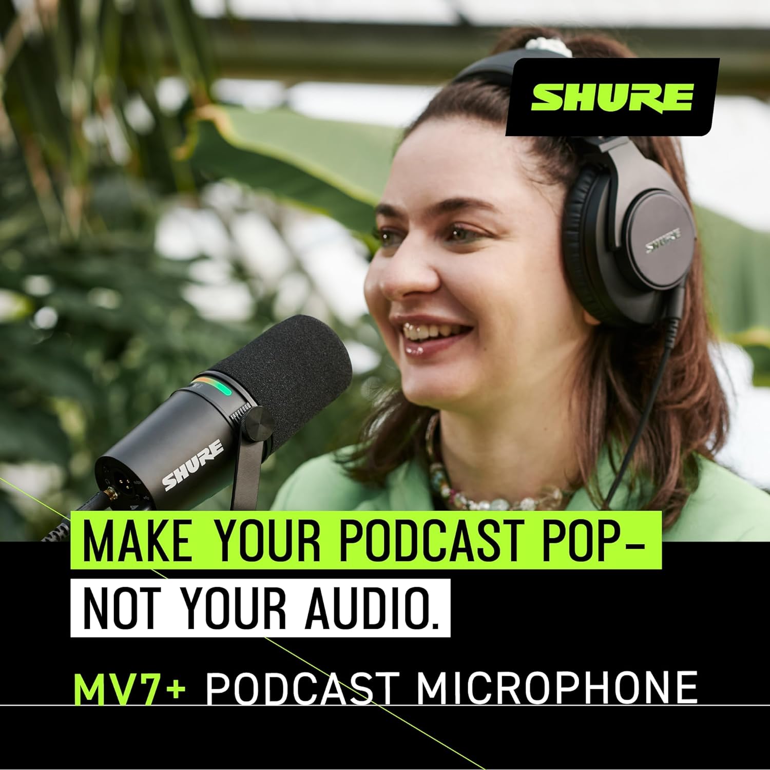 Podcast 套裝 (單人) : Shure MV7+ microphone +Shure SH-Broadcast1 桌面支架