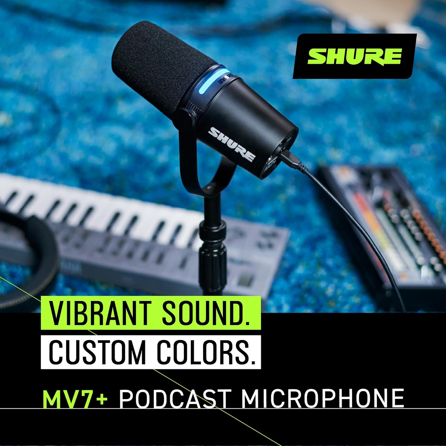 Podcast 套裝 (單人) : Shure MV7+ microphone +Shure SH-Broadcast1 桌面支架