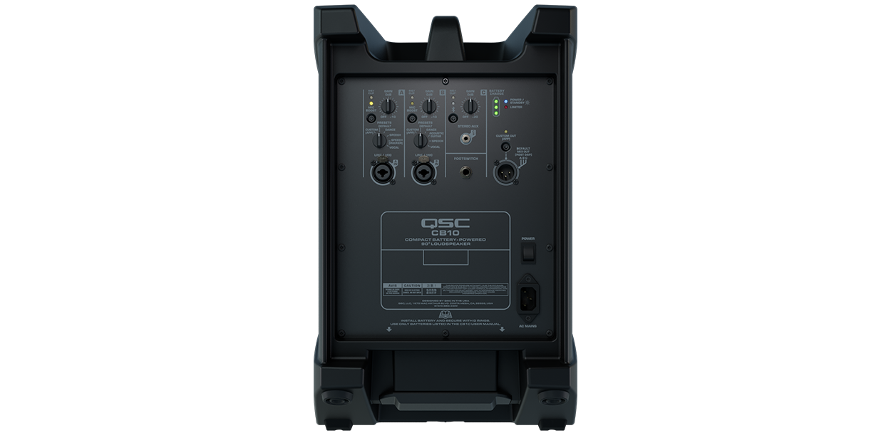 QSC CB10 專業級行動藍牙喇叭：127dB 震撼聲壓，12 小時強勁續航，街頭表演 Busking 與派對最強音響（原廠 6 年保固）