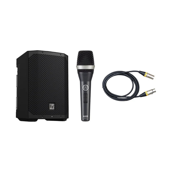 Electro Voice Everse 8 藍牙電池有源喇叭 (IP43 防潑水認證) + AKG D5S 人聲咪 + XLR線 5米