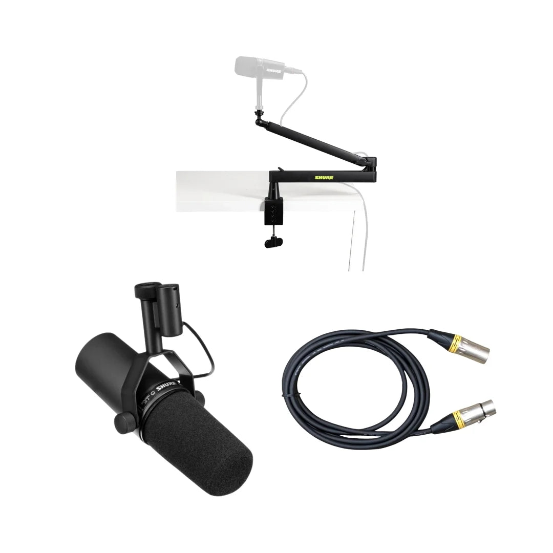 Shure SM7B 內容創作者錄音套裝｜SM7B + 3 米 XLR 線 + SH-Broadcast2 mic stand