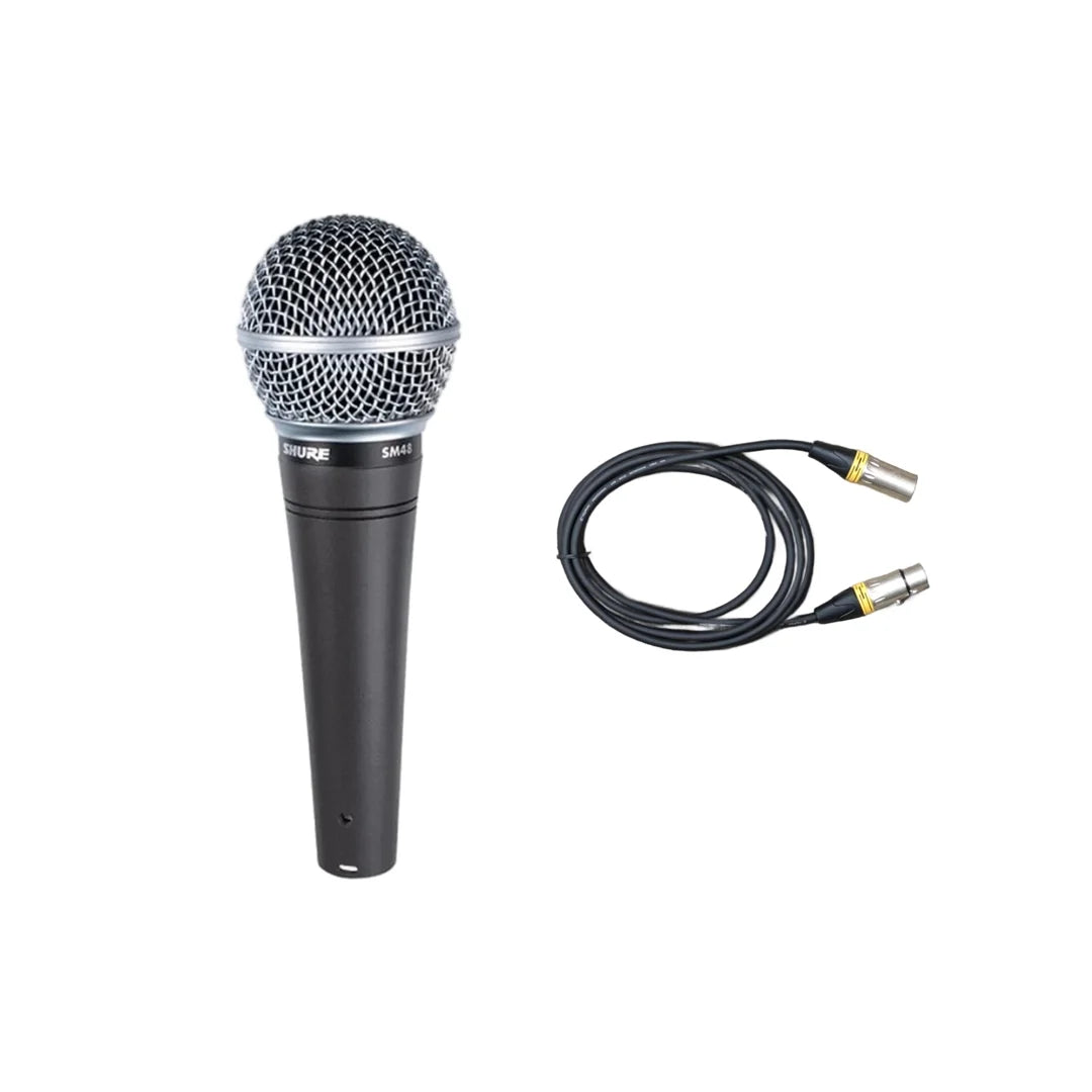 套裝：Shure SM48-LC 咪高峰 + 咪線 (長度5米 / XLR to XLR)