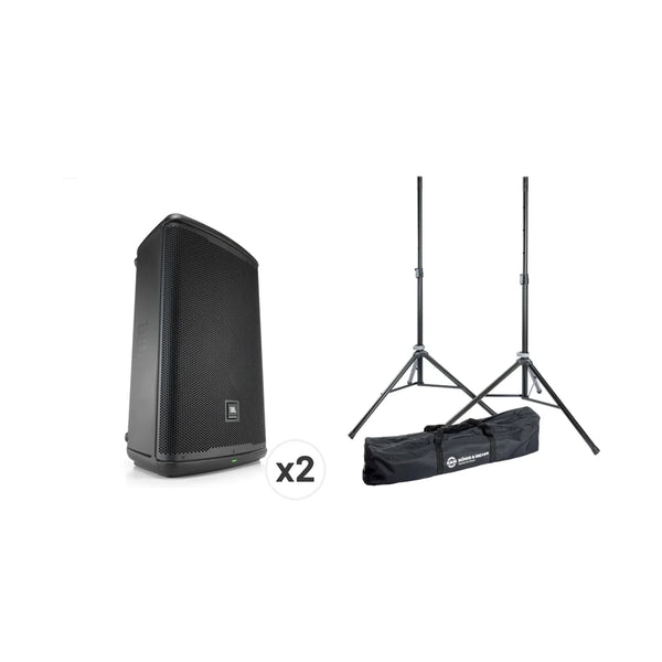 JBL EON 715 * 2 + K&M 21449 speaker stand