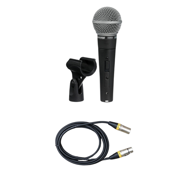 套裝: Shure SM58S 咪高峰 + 咪線 (長度5米 / XLR to XLR)