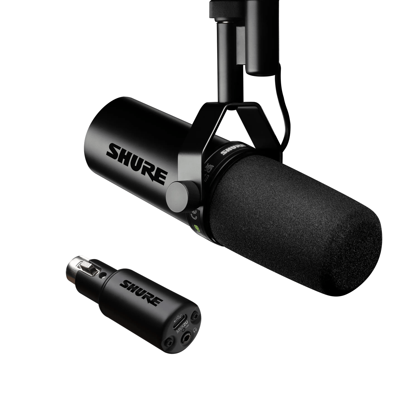 Podcast 套裝: Shure SM7DB + MVX2U